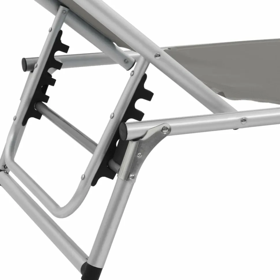 MAISON EXCLUSIVE - Chaise longue pliable avec toit aluminium et textilène gris