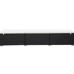 MAISON EXCLUSIVE - Chaise longue avec coussin résine tressée noir