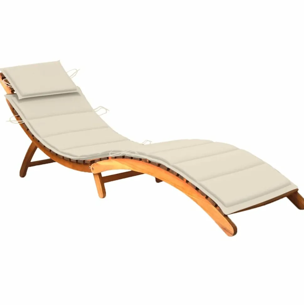 MAISON EXCLUSIVE - Chaise longue de jardin avec coussin bois d'acacia solide
