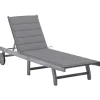 MAISON EXCLUSIVE - Chaise longue de jardin avec coussin gris bois d'acacia solide