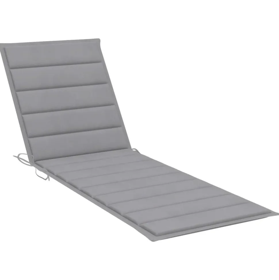 MAISON EXCLUSIVE - Chaise longue de jardin avec coussin gris bois d'acacia solide