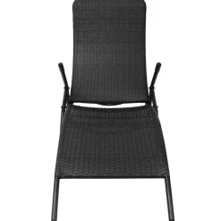 MAISON EXCLUSIVE - Chaise longue pliable résine tressée noir