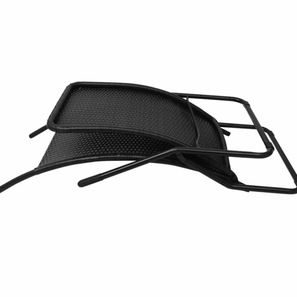 MAISON EXCLUSIVE - Chaise longue pliable résine tressée noir