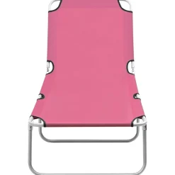 MAISON EXCLUSIVE - Chaise longue pliable acier et tissu rose
