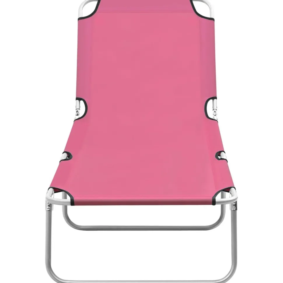 MAISON EXCLUSIVE - Chaise longue pliable acier et tissu rose