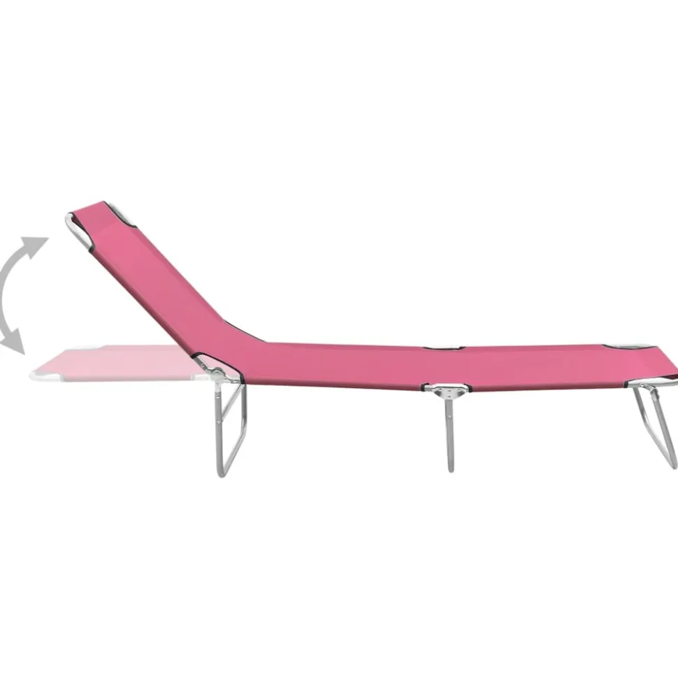 MAISON EXCLUSIVE - Chaise longue pliable acier et tissu rose