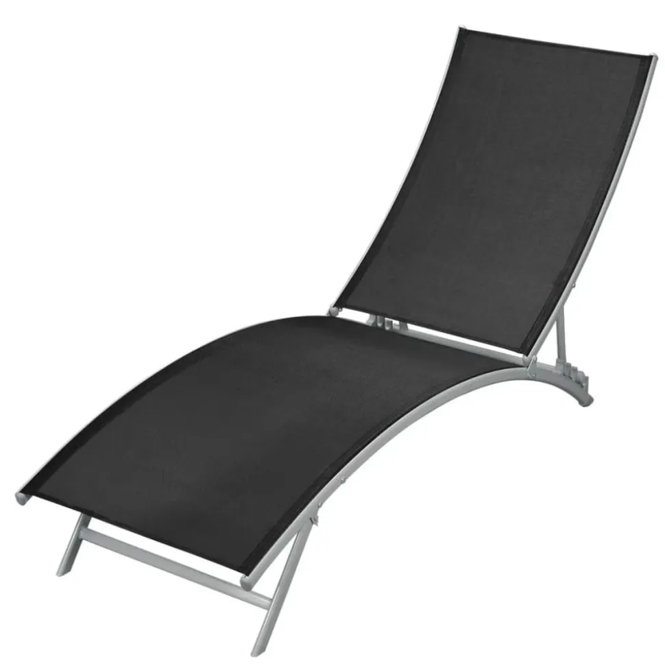 MAISON EXCLUSIVE - Chaise longue acier et textilène noir