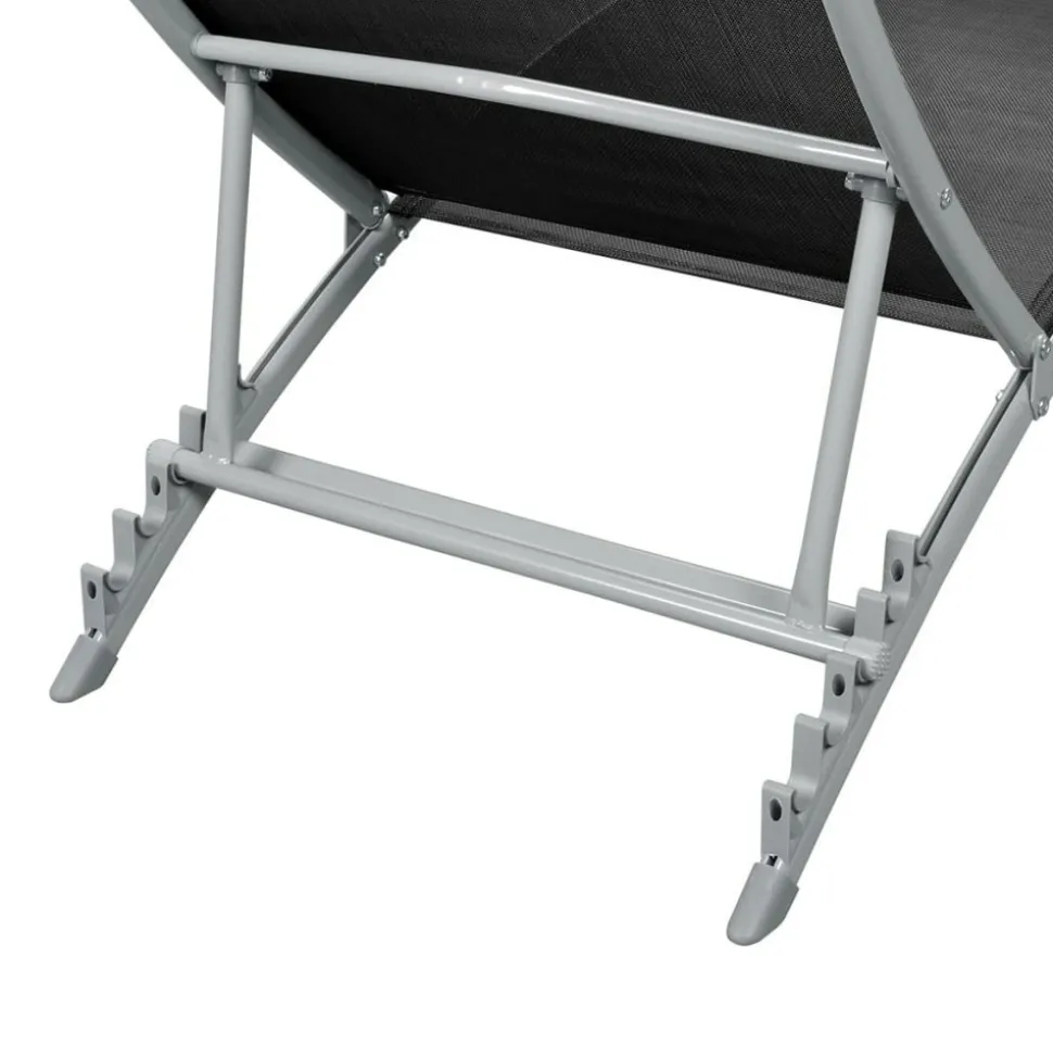 MAISON EXCLUSIVE - Chaise longue acier et textilène noir