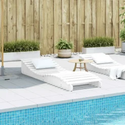 MAISON EXCLUSIVE - Chaise longue blanc 205x70x31,5 cm bois massif de pin