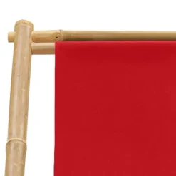 MAISON EXCLUSIVE - Chaise de terrasse bambou et toile rouge