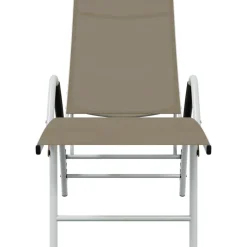 MAISON EXCLUSIVE - Chaise longue textilène et aluminium taupe