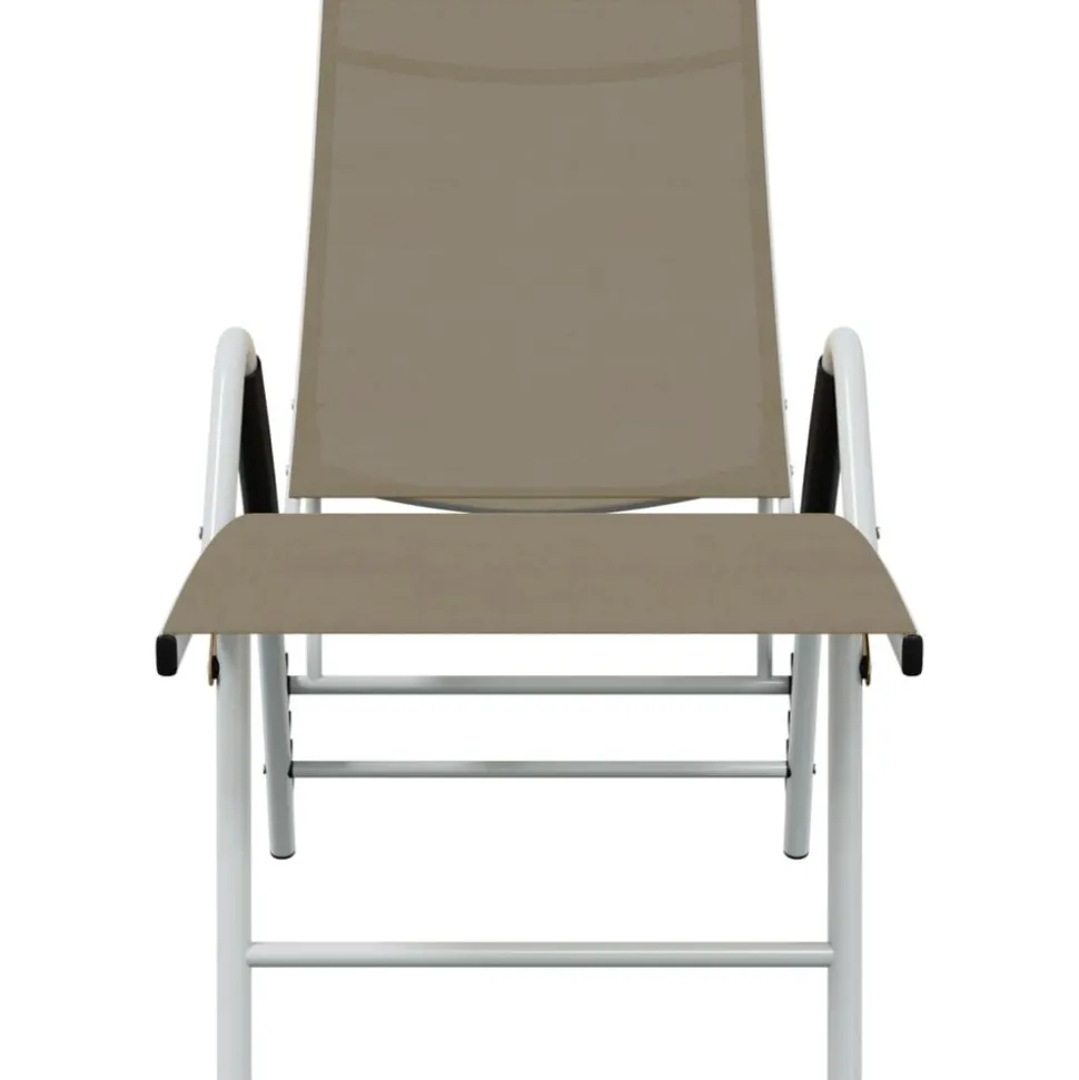 MAISON EXCLUSIVE - Chaise longue textilène et aluminium taupe