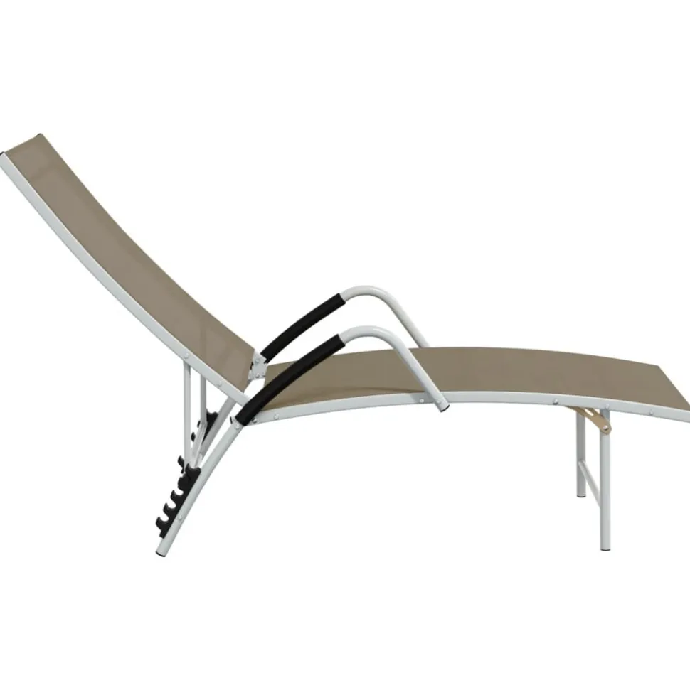 MAISON EXCLUSIVE - Chaise longue textilène et aluminium taupe