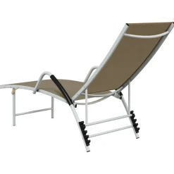 MAISON EXCLUSIVE - Chaise longue textilène et aluminium taupe