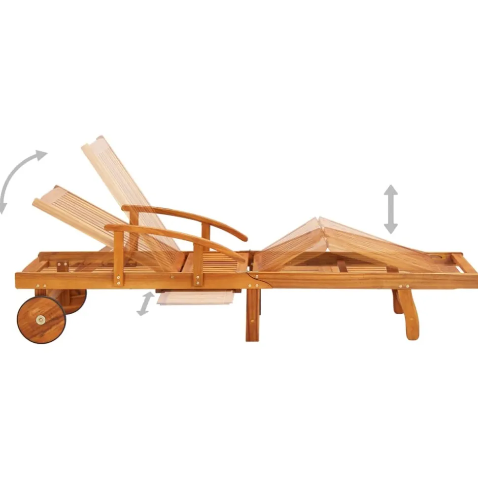 MAISON EXCLUSIVE - Chaise longue de jardin avec coussin bois d'acacia solide