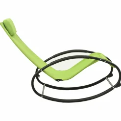 MAISON EXCLUSIVE - Chaise longue avec oreiller acier et textilène vert