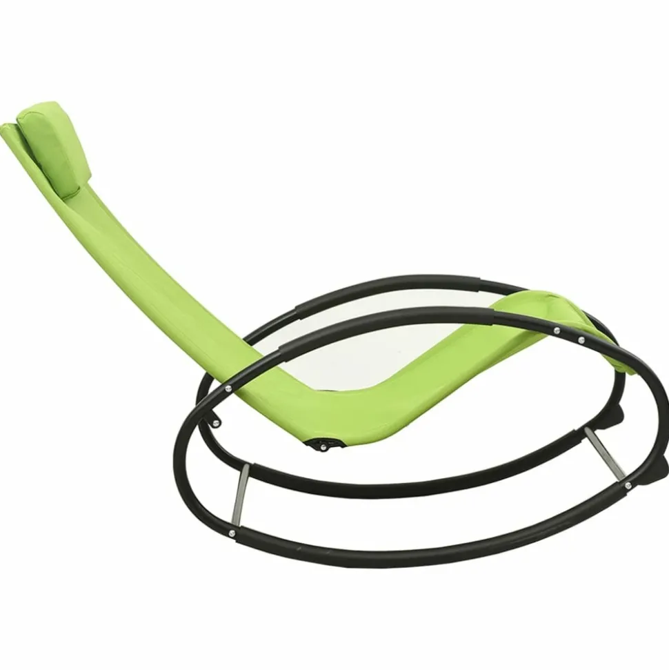 MAISON EXCLUSIVE - Chaise longue avec oreiller acier et textilène vert