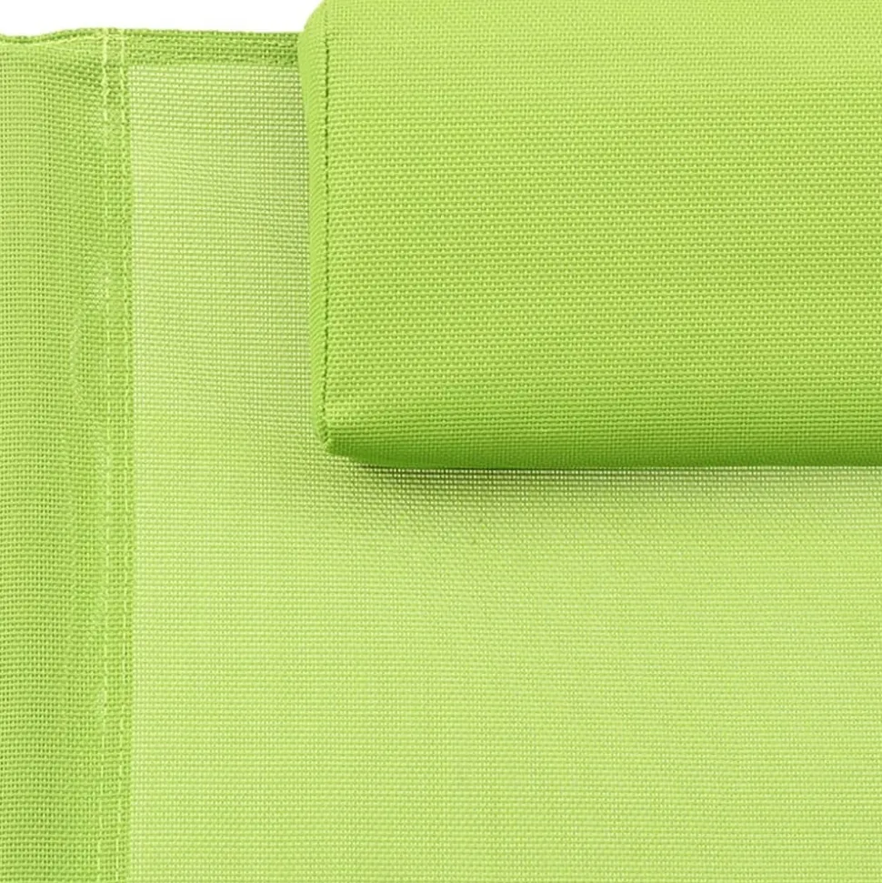 MAISON EXCLUSIVE - Chaise longue avec oreiller acier et textilène vert