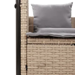 MAISON EXCLUSIVE - Chaise longue double avec toit et rideaux beige résine tressée