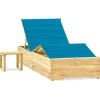 MAISON EXCLUSIVE - Chaise longue de jardin avec table et coussin pin imprégné