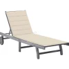 MAISON EXCLUSIVE - Chaise longue de jardin avec coussin gris bois d'acacia solide