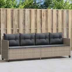 MAISON EXCLUSIVE - Chaise longue avec coussins gris clair résine tressée