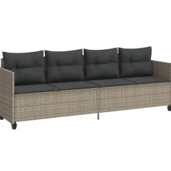 MAISON EXCLUSIVE - Chaise longue avec coussins gris clair résine tressée