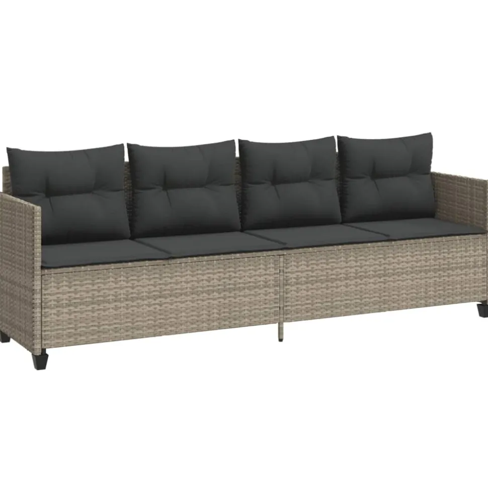 MAISON EXCLUSIVE - Chaise longue avec coussins gris clair résine tressée