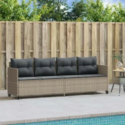 MAISON EXCLUSIVE - Chaise longue avec coussins gris clair résine tressée