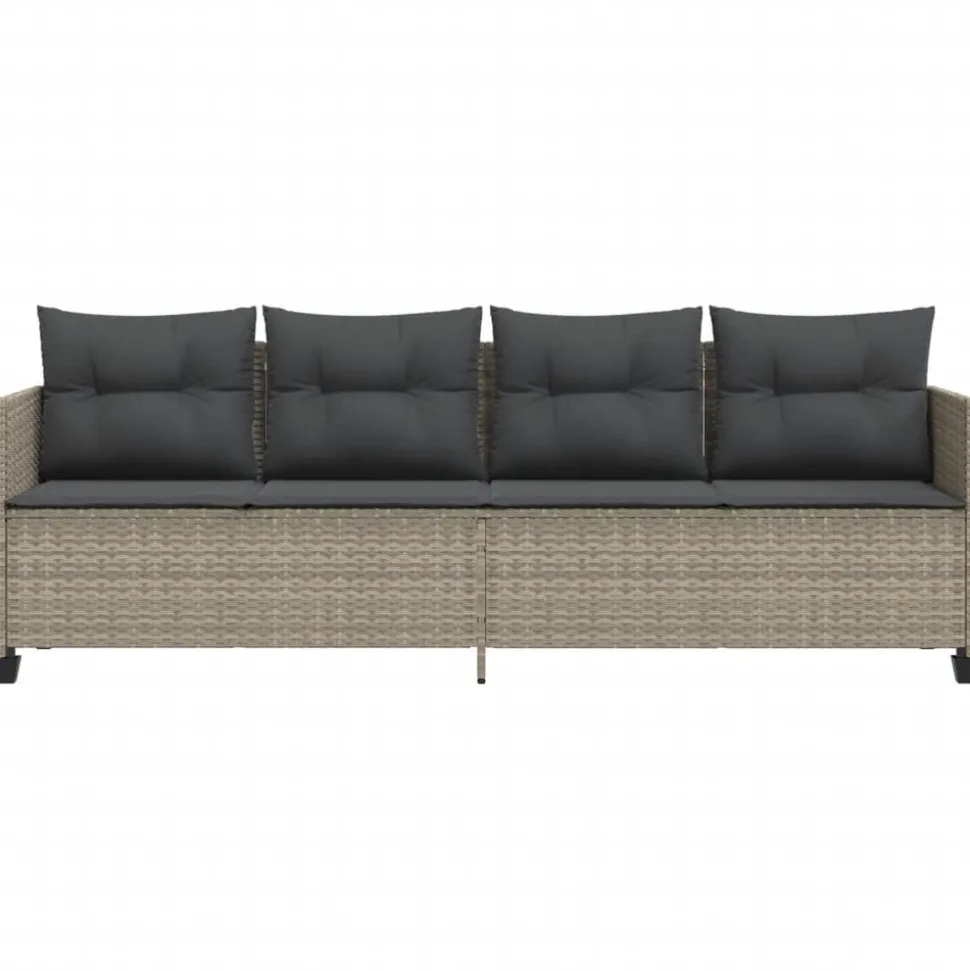 MAISON EXCLUSIVE - Chaise longue avec coussins gris clair résine tressée