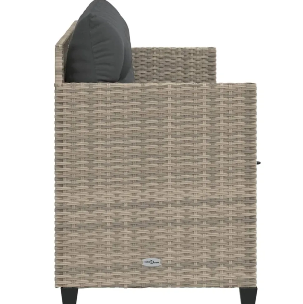 MAISON EXCLUSIVE - Chaise longue avec coussins gris clair résine tressée