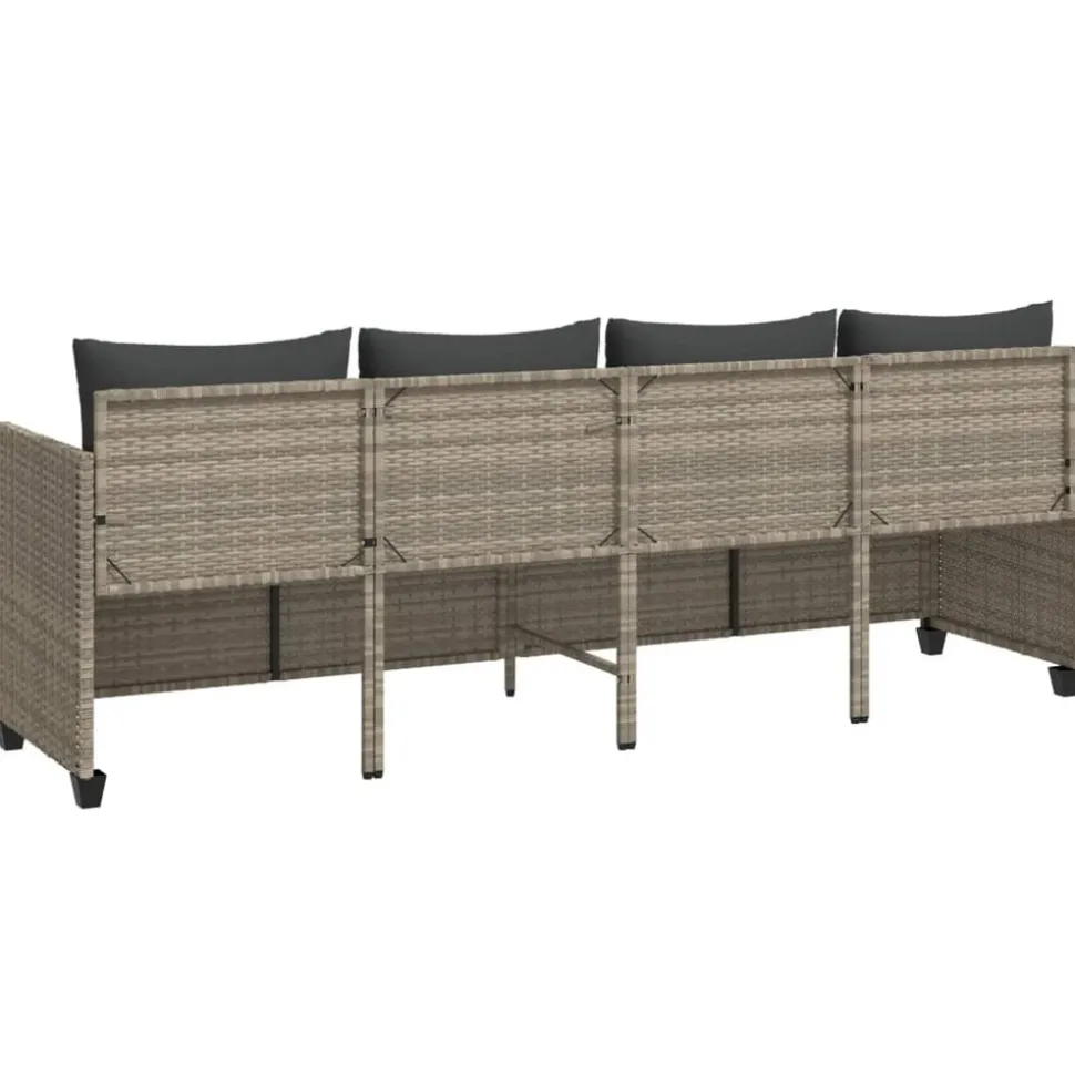 MAISON EXCLUSIVE - Chaise longue avec coussins gris clair résine tressée