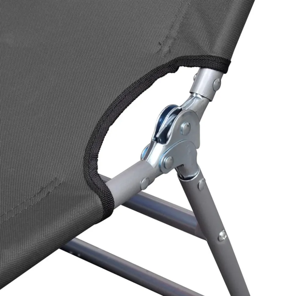 MAISON EXCLUSIVE - Chaise longue pliable et coussin de tête dossier réglable gris