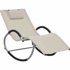 MAISON EXCLUSIVE - Chaise longue avec oreiller crème textilène