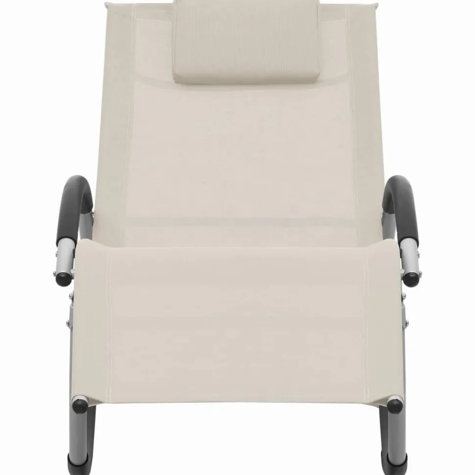 MAISON EXCLUSIVE - Chaise longue avec oreiller crème textilène