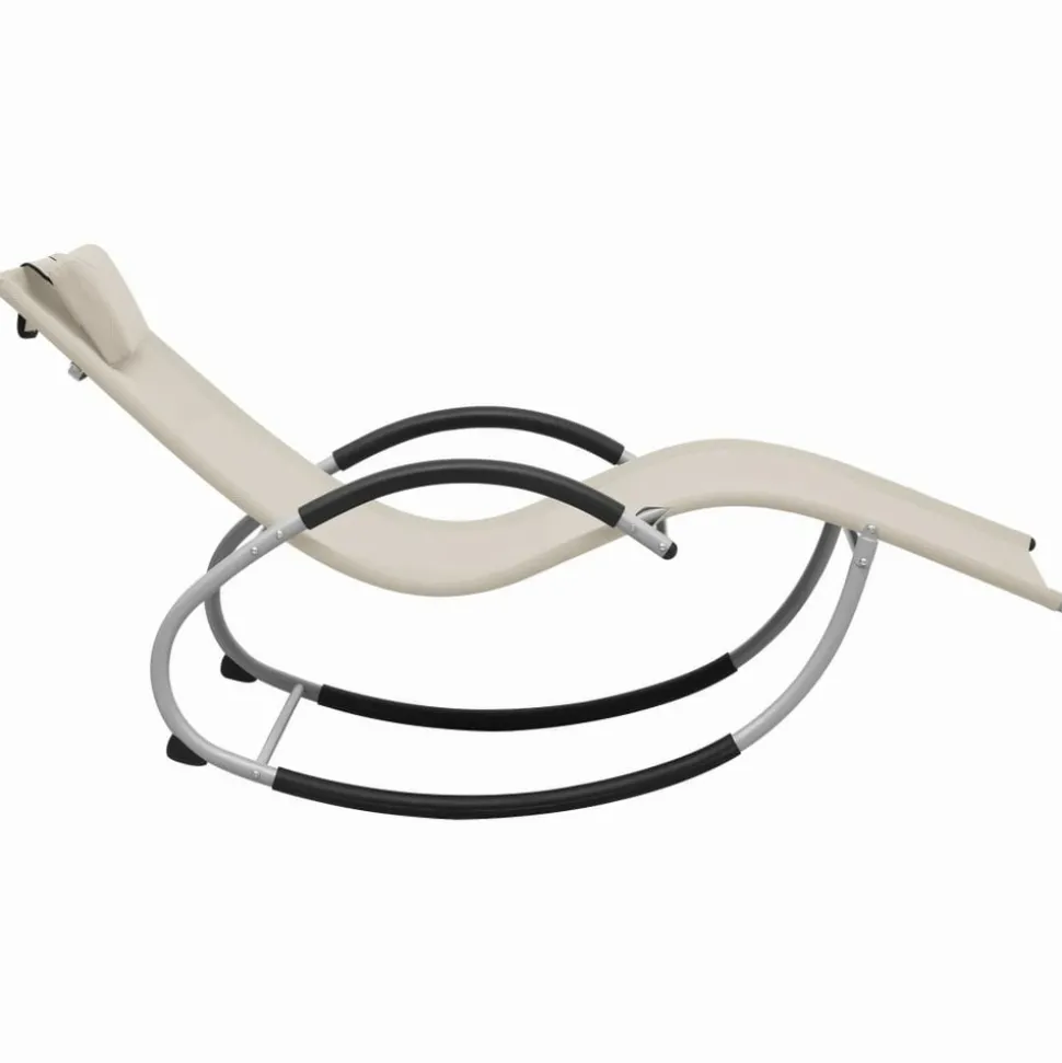 MAISON EXCLUSIVE - Chaise longue avec oreiller crème textilène