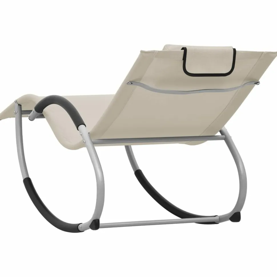 MAISON EXCLUSIVE - Chaise longue avec oreiller crème textilène