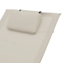 MAISON EXCLUSIVE - Chaise longue avec oreiller crème textilène