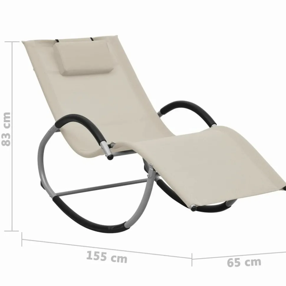 MAISON EXCLUSIVE - Chaise longue avec oreiller crème textilène