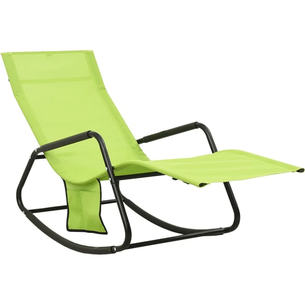 MAISON EXCLUSIVE - Chaise longue acier et textilène vert