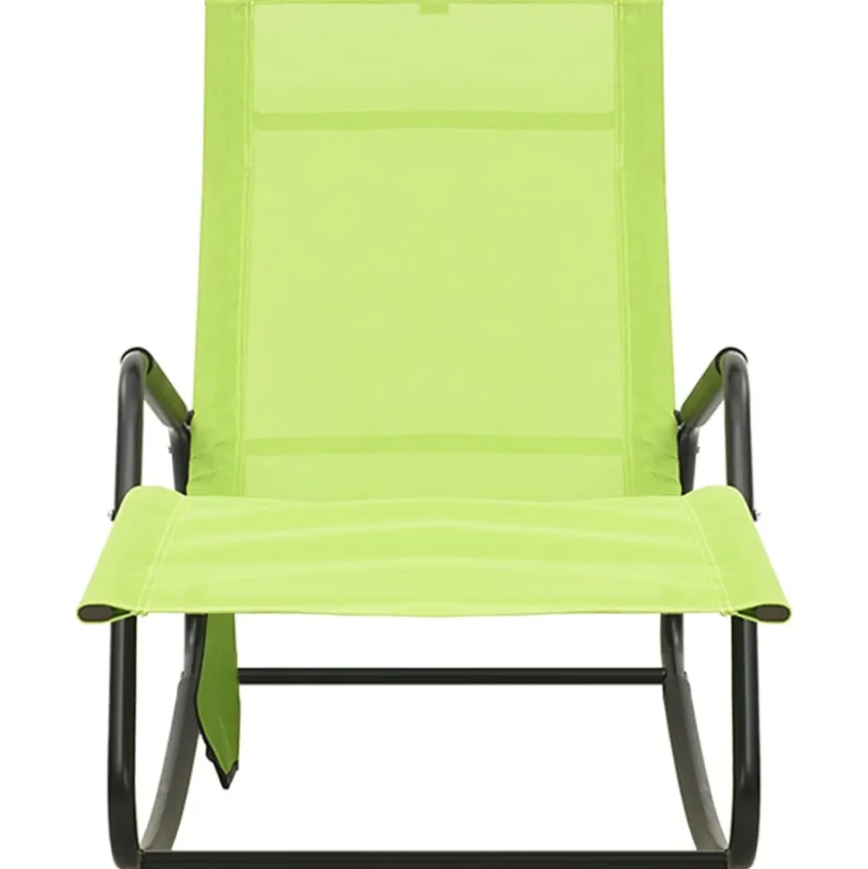 MAISON EXCLUSIVE - Chaise longue acier et textilène vert