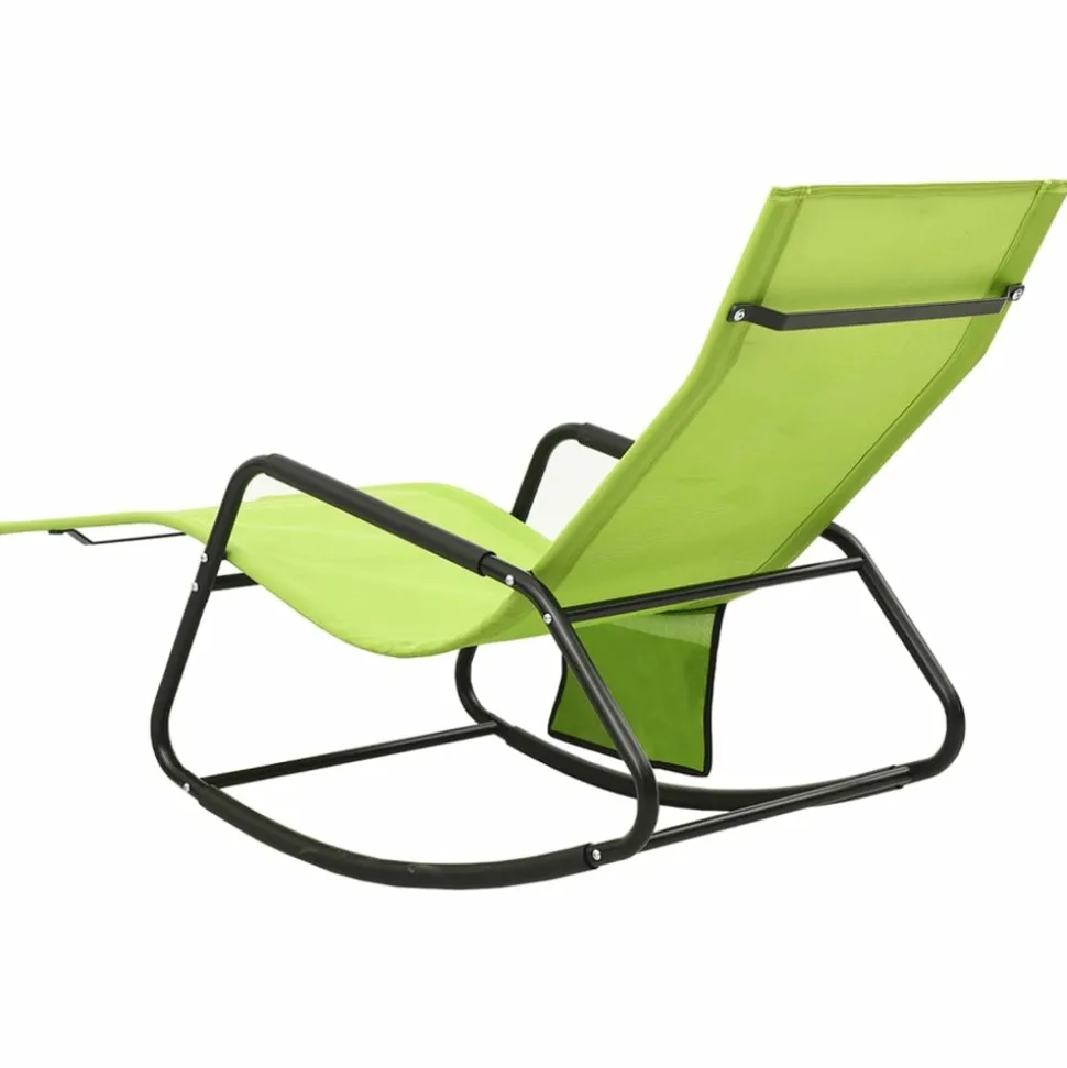 MAISON EXCLUSIVE - Chaise longue acier et textilène vert