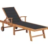 MAISON EXCLUSIVE - Chaise longue avec coussin anthracite bois de teck solide