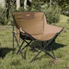 MAISON EXCLUSIVE - Chaise de camping avec poche pliable lot de 2 marron