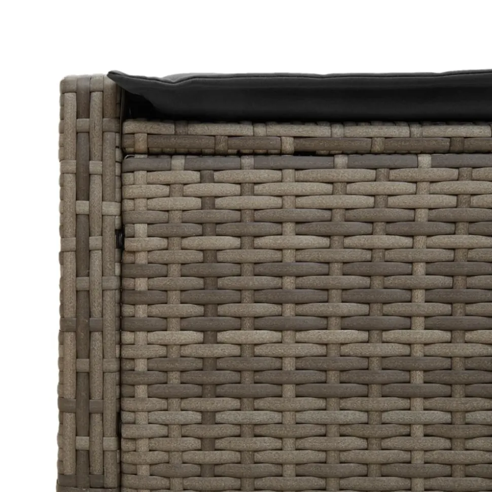 MAISON EXCLUSIVE - Chaise longue double avec coussins gris résine tressée