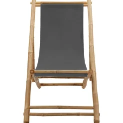 MAISON EXCLUSIVE - Chaise de terrasse bambou et toile gris foncé