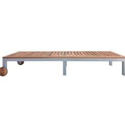 MAISON EXCLUSIVE - Chaise longue avec coussin bois d'acacia et acier galvanisé