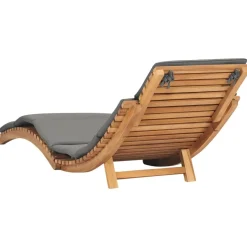 MAISON EXCLUSIVE - Chaise longue pliable avec coussin gris foncé bois de teck