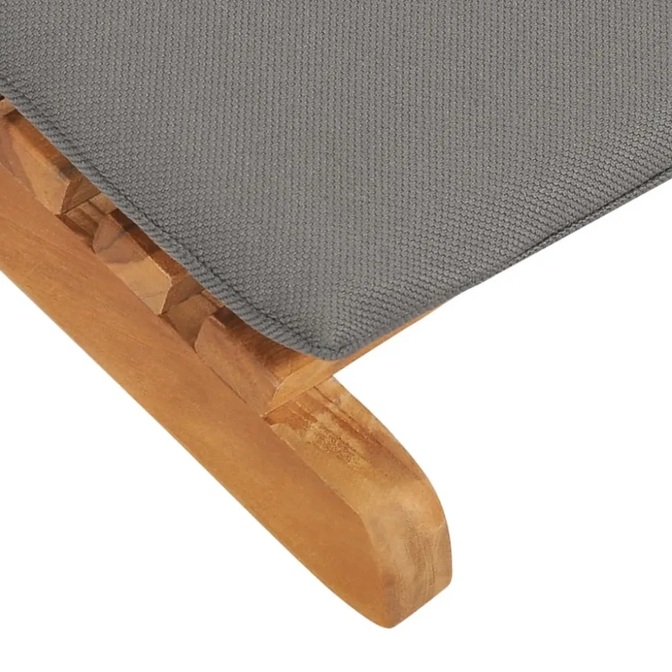 MAISON EXCLUSIVE - Chaise longue pliable avec coussin gris foncé bois de teck
