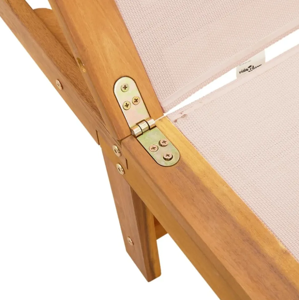 MAISON EXCLUSIVE - Chaise longue et table crème bois d'acacia solide et textilène